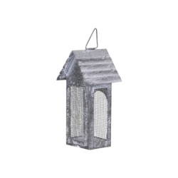 Šedá plechová antik lucerna domeček Candle house - 8*6*16 cm