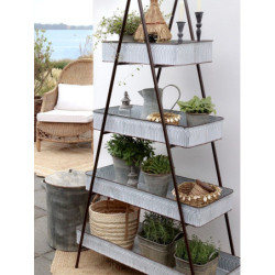 2ks kulatý plechový zinkový antik kbelík s víkem Planters - Ø 36*49/ Ø 30*44 cm