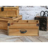 Přírodní dřevěný úložný box se 3mi přihrádkami a zásuvkou Gila - 30*13*13 cm