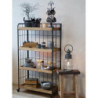 Přírodní dřevěný úložný box se 3mi přihrádkami a zásuvkou Gila - 30*13*13 cm