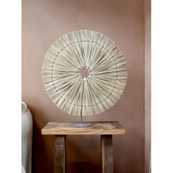 Stolní dekorace z mořské trávy ve tvaru kruhu na noze - 45*11*50 cm