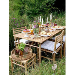 Přírodní bambusový odkládací stolek Bamboo Lyon - 43*38*41 cm