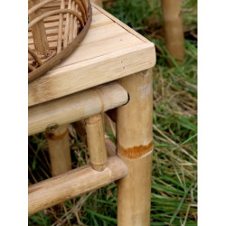 Přírodní bambusový odkládací stolek Bamboo Lyon - 43*38*41 cm