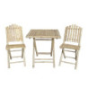Přírodní bambusový set stolek a 2 židle Bamboo Lyon - 70*70*75 cm