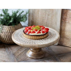 Dřevěný servírovací podnos na noze na dort Tours Tray - Ø 30*14 cm