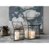 Bronzová antik kovová lucerna Candle house - 15*15*25cm