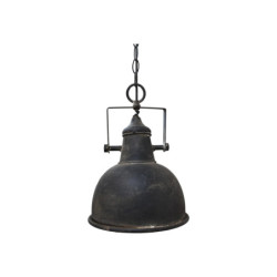 Industriální černé kovové závěsné světlo Fact - Ø24*26 cm