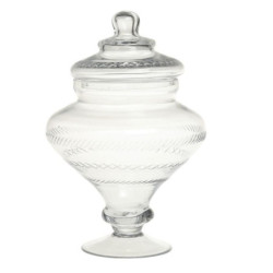Skleněná nádoba dóza na noze s víkem Trinna - Ø 18*27 cm / 1,5L