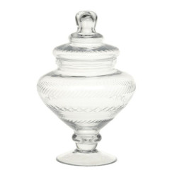 Skleněná nádoba dóza na noze s víkem Trinna - Ø 15*23 cm / 1 L