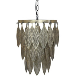 Mosazný antik kovový lustr s listy Vilolé - 37*52cm/ E27/ 40W