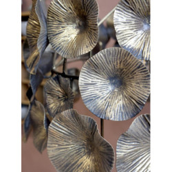 Mosazný antik kovový lustr s květy Vilolé - 51*33 cm/ E27/ 40W