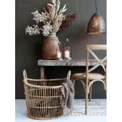 Bronzový antik kovový lustr s listy Vire - 47*59 cm/ E27/ 40W