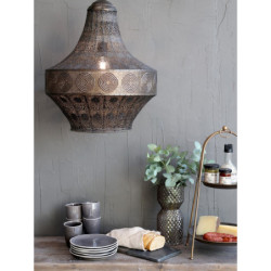 Bronzový antik kovový lustr se vzorem Vire - 47*59 cm/ E27/ 40W