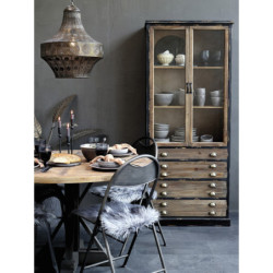 Bronzový antik kovový lustr se vzorem Vire - 47*59 cm/ E27/ 40W
