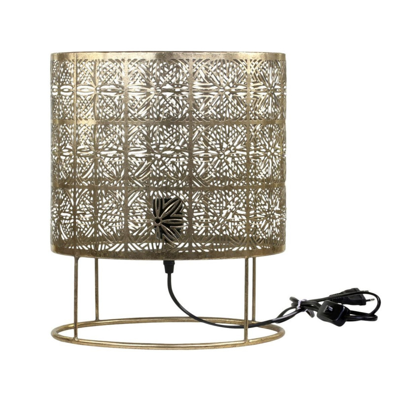 Mosazná antik kovová stolní lampa se vzorem Tappie - 30*36 cm/ E27/ 40W