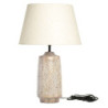 Stolní lampa s dřevěnou základnou a lněným stínidlem Pipp - 37*57 cm/ E27