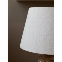Stolní lampa s dřevěnou základnou a lněným stínidlem Pipp - 37*57 cm/ E27