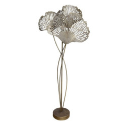 Mosazná antik stojací lampa s listy Ginco - 62*39*161 cm/ E27 / 40W