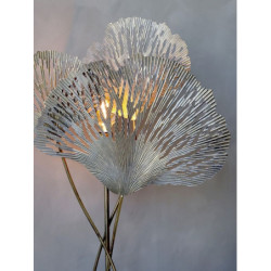 Mosazná antik stojací lampa s listy Ginco - 62*39*161 cm/ E27 / 40W