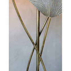 Mosazná antik stojací lampa s listy Ginco - 62*39*161 cm/ E27 / 40W