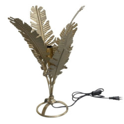 Mosazná antik stolní lampa s listy Lieve - 38*33*55 cm/ E27 / 40W