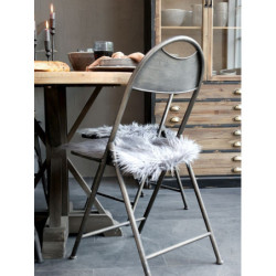 Černá antik kovová skládací židle Factory Chair - 42*53*89 cm