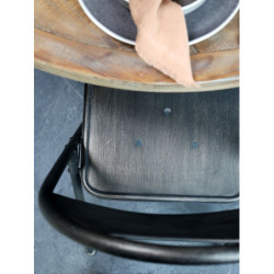 Černá antik kovová skládací židle Factory Chair - 42*53*89 cm