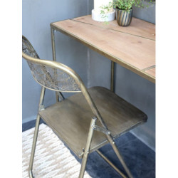 Mosazná antik kovová skládací židle Arles Chair - 52*45*82 cm