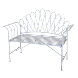 Krémová antik zahradní lavička Giggia - 124*46*98 cm