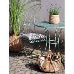 Zelená antik zahradní skládací bistro židle Evelin - 47*40*93 cm