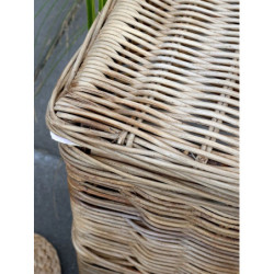 Set 3ks přírodní ratanový koš Antique - 108*52*52 / 44*48*27 cm