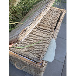 Set 3ks přírodní ratanový koš Antique - 108*52*52 / 44*48*27 cm
