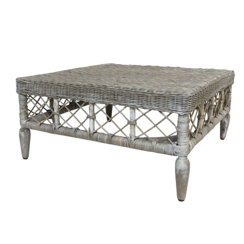 Přírodní ratanový stůl French table - 75*75*36 cm