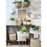 2ks krémový antik plechový obal na květináč Planters - 63*40*18/ 55*35*16 cm