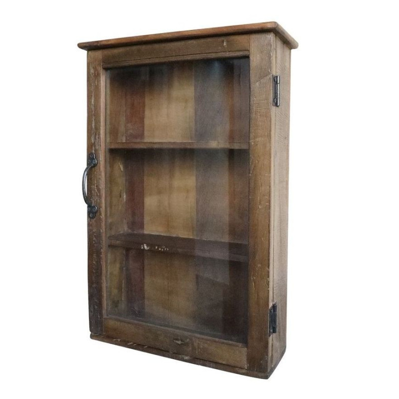 Hnědá antik dřevěná nástěnná polička Grimaud Unit - 40*13*60 cm