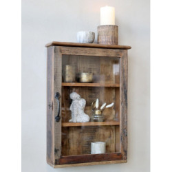 Hnědá antik dřevěná nástěnná polička Grimaud Unit - 40*13*60 cm
