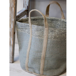 Zelená košíková jutová taška Basket Bag - 40*40*40/ 60 cm