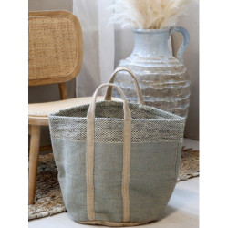 Zelená košíková jutová taška Basket Bag - 40*40*40/ 60 cm