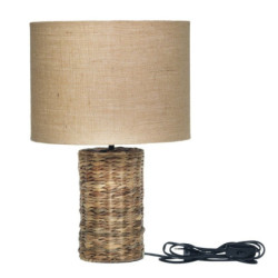 Stolní lampa s pletenou základnou a lněným stínidlem Pipp - 26*50 cm/ E27