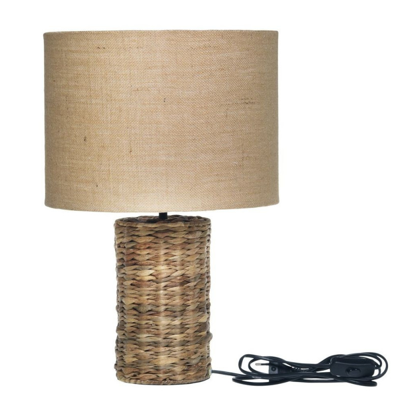 Stolní lampa s pletenou základnou a lněným stínidlem Pipp - 26*50 cm/ E27