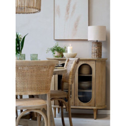 Stolní lampa s pletenou základnou a lněným stínidlem Pipp - 26*50 cm/ E27