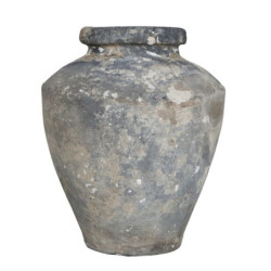 Šedá antik hliněná váza Grimaud L - Ø 35*55 cm