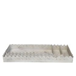 Set 3ks krémový antik kovový podnos s patinou Flowre - 40*18*5cm