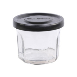 Skleněná dóza s černým víčkem French Jam - Ø 7,5*5,5 cm