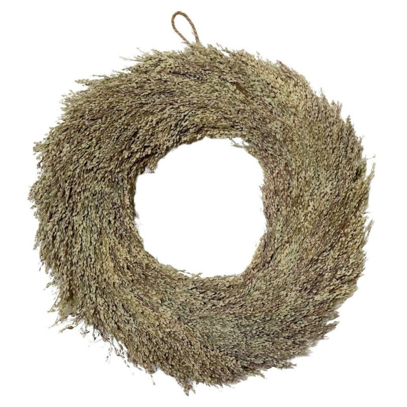 Přírodní dekorativní věnec s trávou Fleur - Ø 35 cm