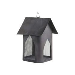 Granitový antik kovový závěsný domek na svíčku - 16*18*25 cm
