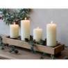 Hnědý antik dřevěný adventní svícen Advent Candle - 49*14*9 cm