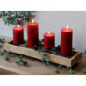 Hnědý antik dřevěný adventní svícen Advent Candle - 49*14*9 cm