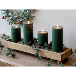 Hnědý antik dřevěný adventní svícen Advent Candle - 49*14*9 cm
