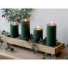 Hnědý antik dřevěný adventní svícen Advent Candle - 49*14*9 cm